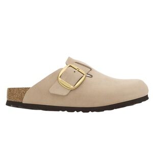 Birkenstock Boston Big Buckle, Nubuck Leather, Narrow, “Sandcastle”, Size 39.